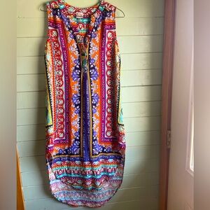 Multicolor design lightweight sleeveless dress by Cupid